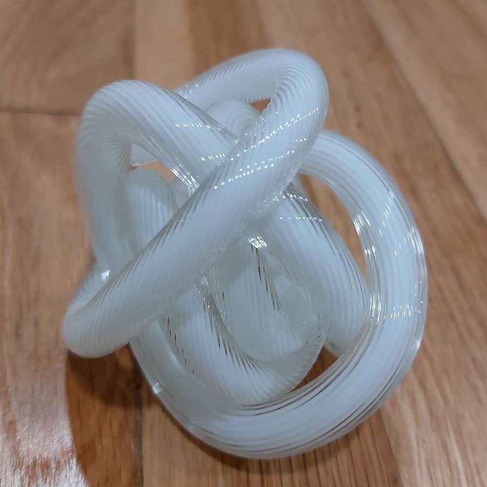 Fractal Glass Paperweight Sculpture Infinity Art EUC